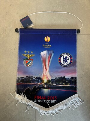 UEFA Europa League Cup Final Wimpel Banderin Pennant 2013 FC Chelsea Benfica