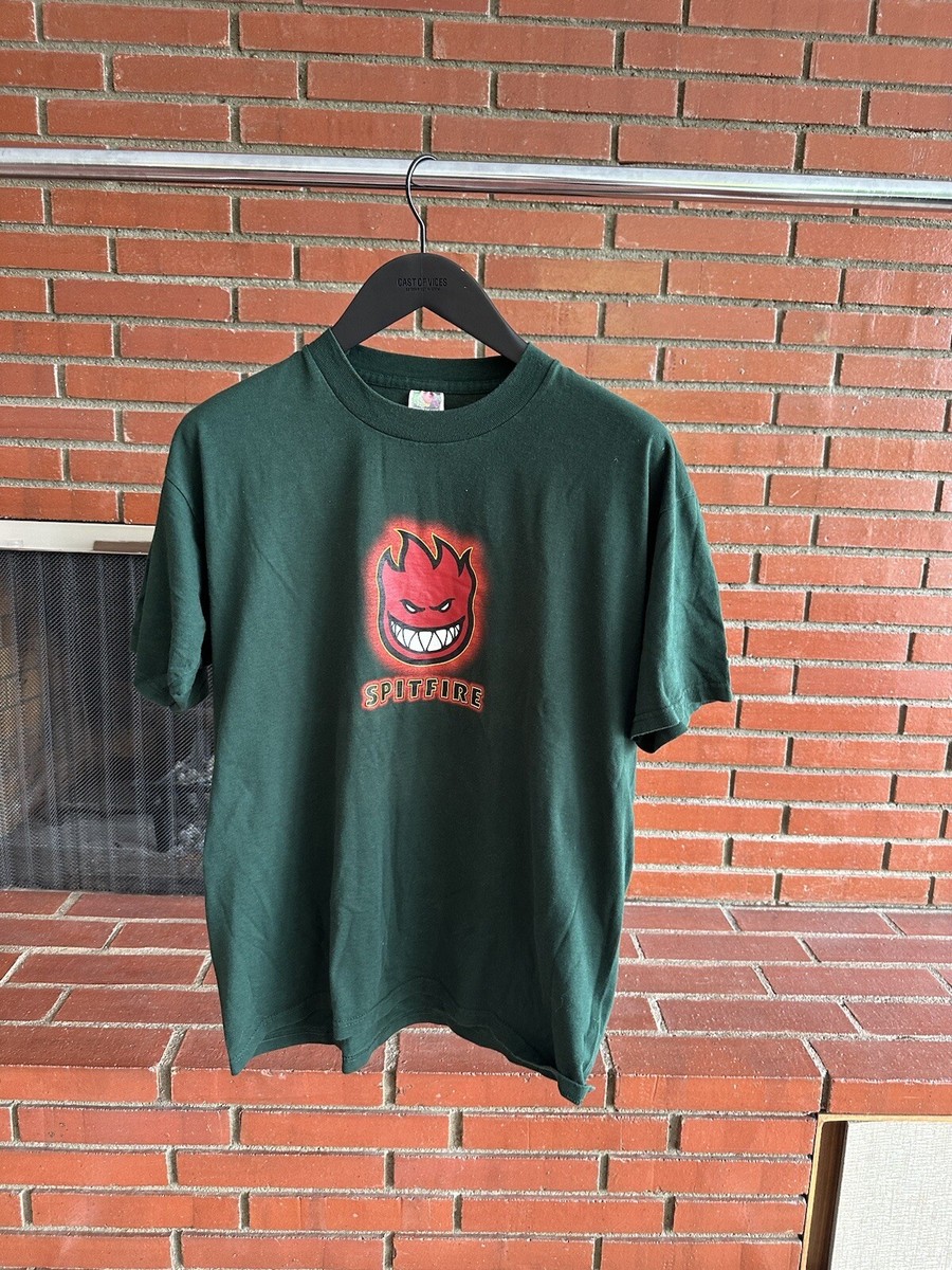 トップス 90s SPITFIRE L/S Skate Tee Lsize Black Vintage Spitfire “ride the Fire”skateboard Large Vintage