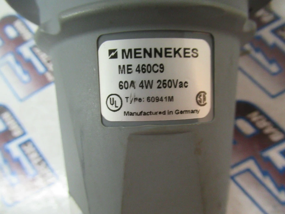 MENNEKES ME460C9, 60 Amp, 250 VAC, 3PH4W, Pin & Sleeve Connector- PS222 - Imagem 2 de 4