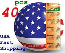 40 pcs AG5 LR48 G5 393 LR754 Card 1.5V 0 Hg Alkaline Battery