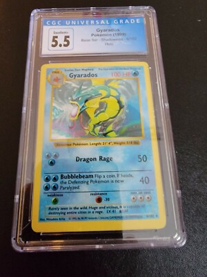 1999 Pokemon Base Set Unlimited Shadowless GYARADOS Holo 6/102 CGC