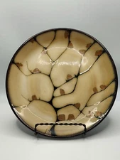 🔥 Pier 1 One Imports Gld gold Reactive 8 3/8" Salad plate Stoneware