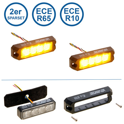 LED R65 hoekflitser 12-LED's amber/blauw/rood 12-24v LED R65 hoekflitser 12-LED's amber/blauw/rood 12-24v