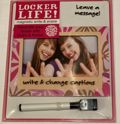 Locker Life! Magnetic Locker Dry Erase Board 9x7.5'' & Picture Frame 5.5x7'' 