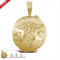 Hallmarked Solid 9ct Yellow Gold Sos Medical Alert Awareness Locket Pendant Hallmarked Solid 9ct Yellow Gold Sos Medical Alert Awareness Locket Pendant