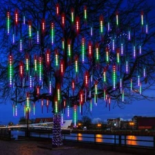 288/192 LED Solar Lights Meteor Shower Rain Tree String Light Xmas Party Outdoor