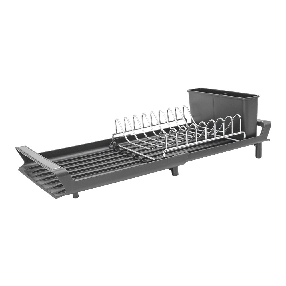 Large Kitchen Sink Dish Drainer Rack with Drip Tray and Plate Cutlery