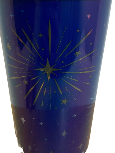 Vaso Walt Disney World Cenicienta Castillo Iluminado Taza Azul Pajita Parques Disney - Imagen 11 de 13