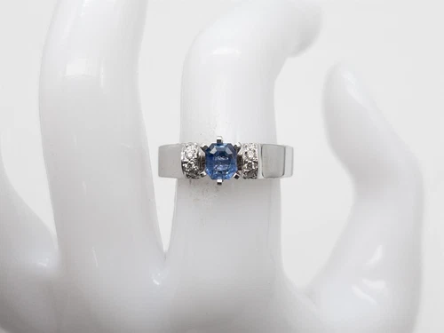 $6000 1.74ct CERTIFIED NO HEAT Blue Sapphire VS G Diamond 18k White Gold Ring 8g