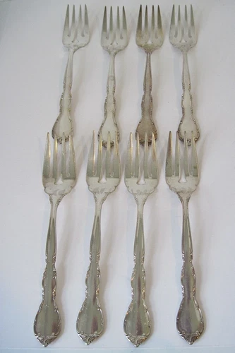 Mignonette By Lunt Sterling Silver 8 Salad Forks 6 3/4"