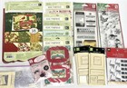 Scrapbooking Christmas Holiday lot K&Company Paper Stickers Metal Frames Stamps