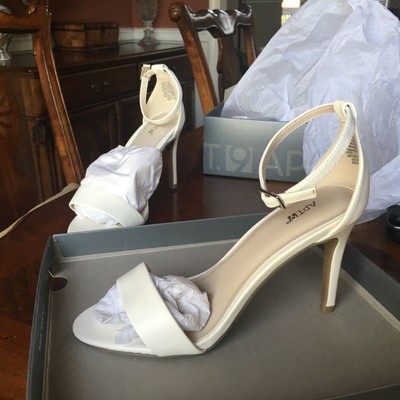 ladies white leather mules