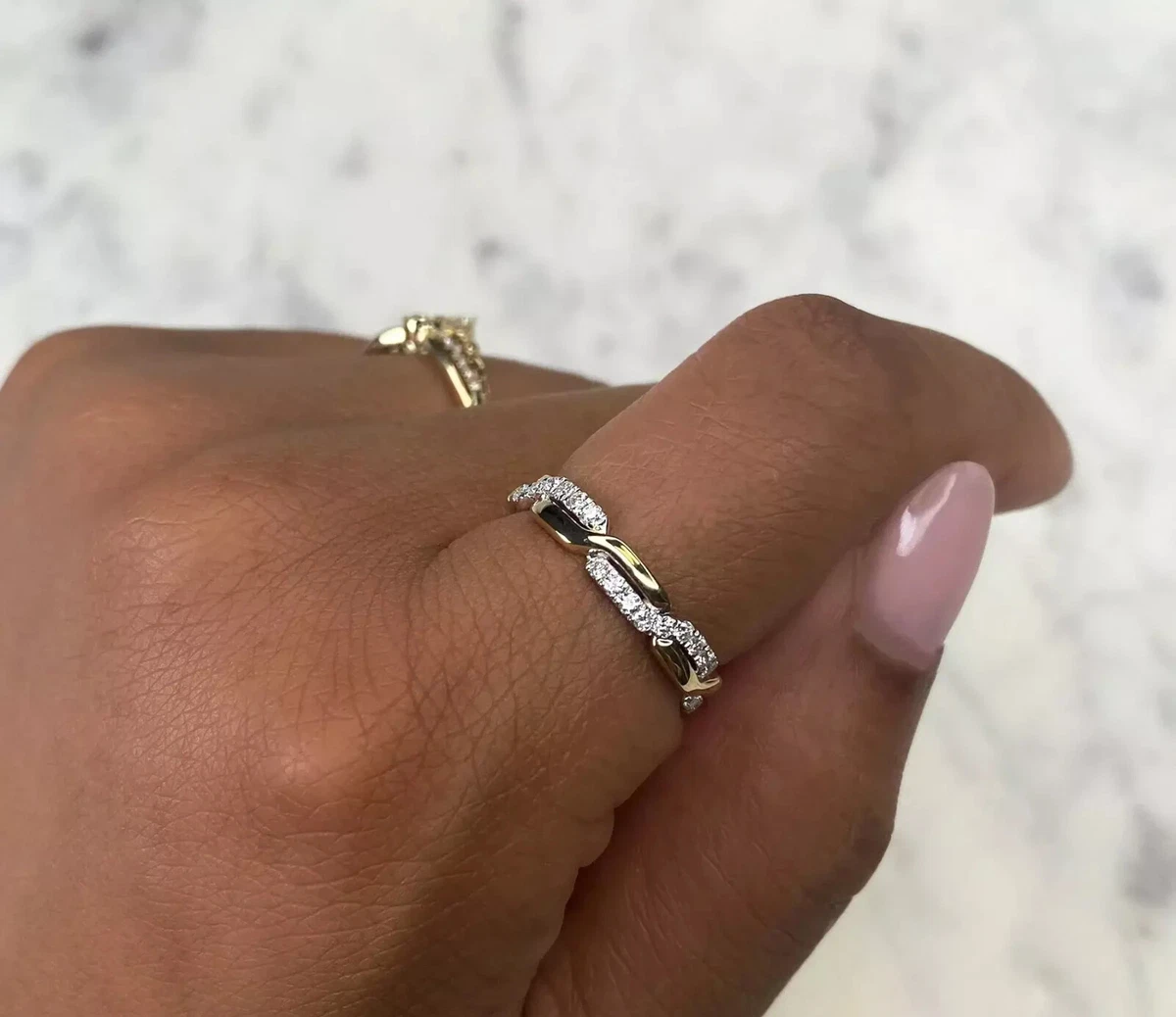 Braided engagement ring with wedding band outlet