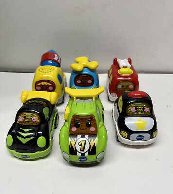 Lot of 6 VTech Go Go Smart Wheels Interactive Lights and Sounds Vehicles Tested