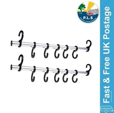 2 x Awning Tent Pole Clothes Coat Towel Multi Hook Alloy Hanger Caravan Camping