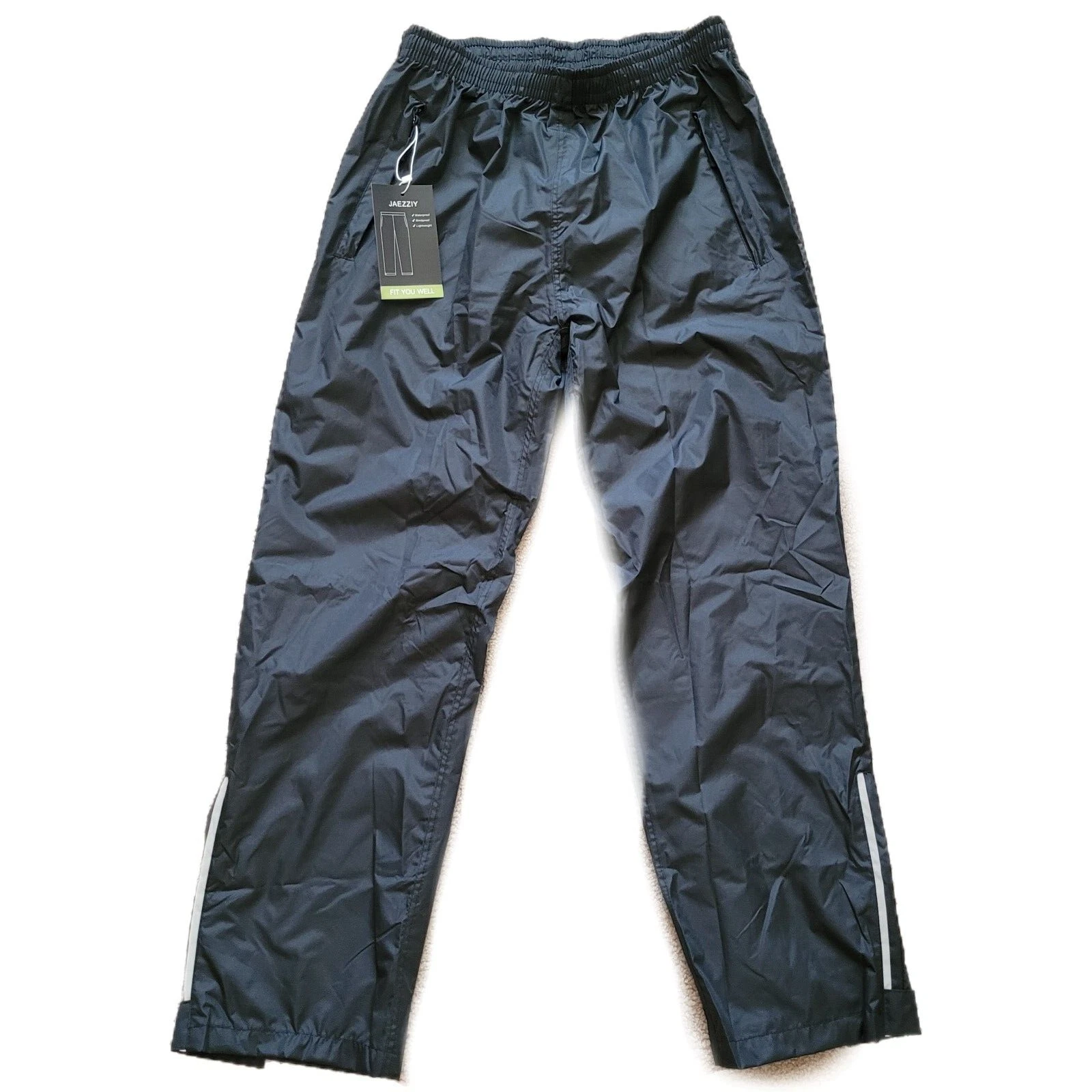 Jaezziy Women's Waterproof Windproof Lightweight Performance Pants Zip Ankles M