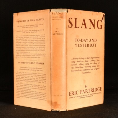 1933 Slang To-day and Yesterday Eric Partridge | eBay