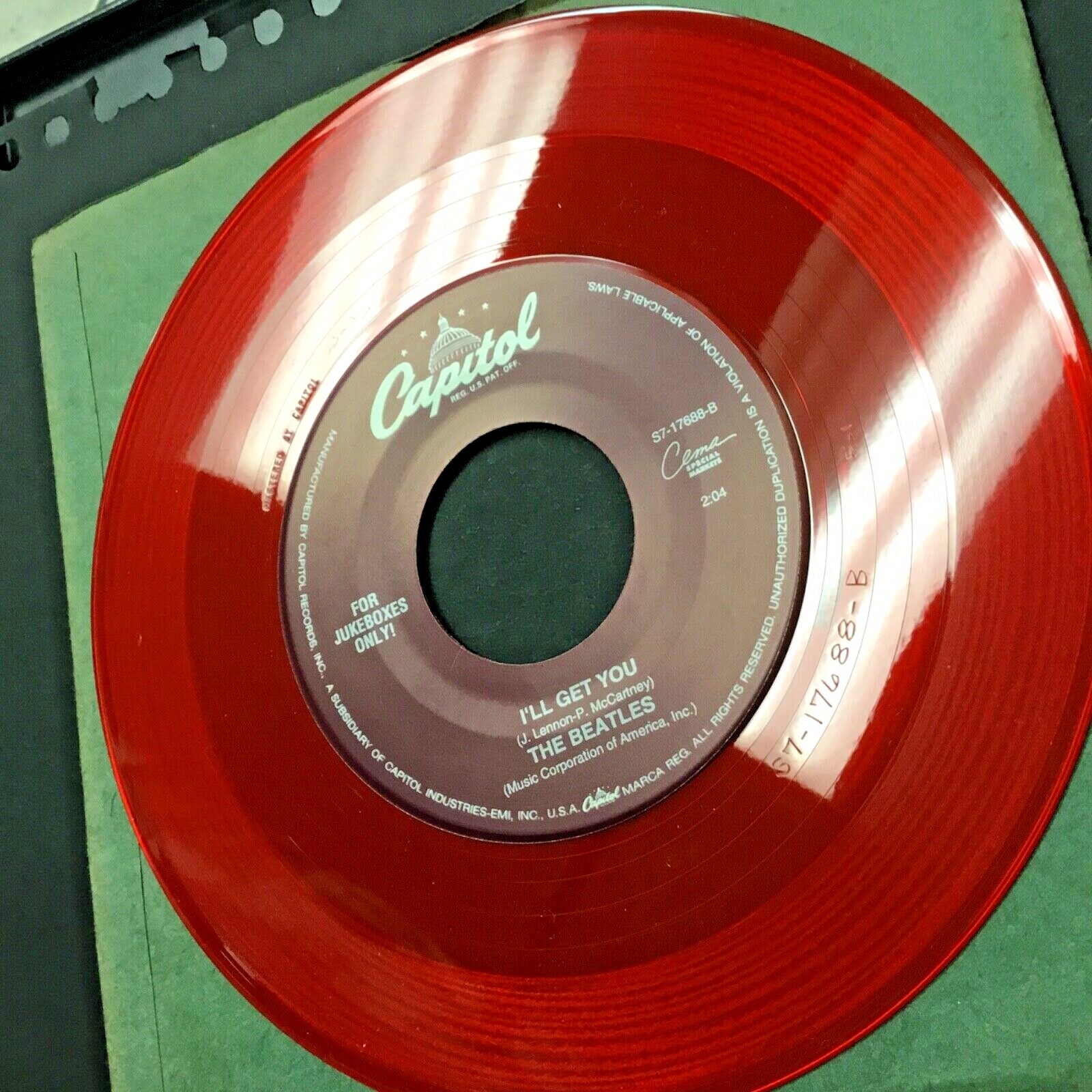 The Beatles SHE LOVES YOU / I'LL GET YOU'' red wax jukebox only Z150 eBay