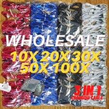 3A Fast Charging Cable 3 in 1 Charger Cord For iPhone USB-C Micro USB Wholesale