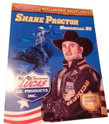 Shane Proctor PBR Professional Bull Rider Spotlight Lucas Oil 8 1/2'' X 11'' NEW