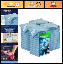 48 Pack Microfiber Cleaning Cloths 12"x12" - All Purpose, Absorbent, Dust Poli