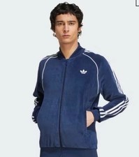 Adidas Velour SST Tracksuit Set Jacket  Pants Full Suit Blue Men  s L top/M pant