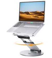 Telescopic 360 Rotating Laptop Stand for Desk Adjustable Height Swivel Pull Out