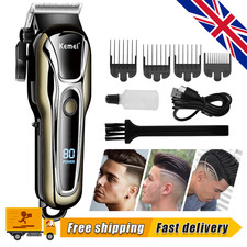Professional Cordless Hair Clippers Trimmer Kit Men Cutting Machine Barber Salon