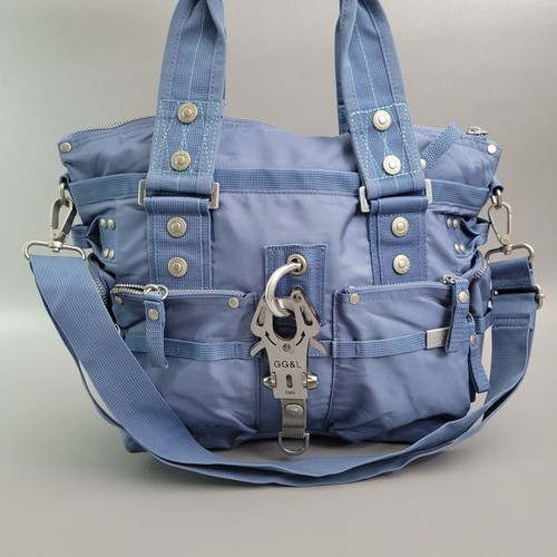 Nuova borsa George Gina & Lucy 6ix vintage borsa GGL borsa Y2k rara blu - Foto 15 di 15