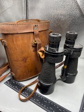 1941 British Army Binoculars in Leather Case with Strap - Optically Good