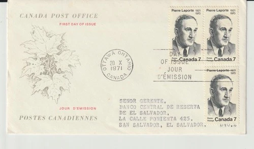 CANADA, 1971  Pierre Laporte   FDC / 2393