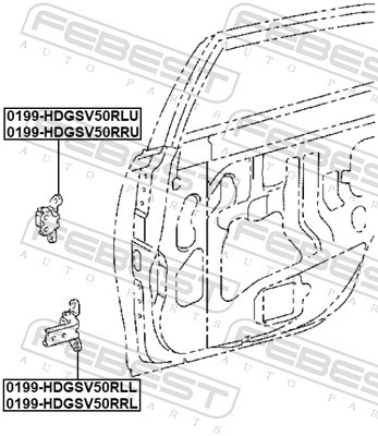 FEBEST 0199-HDGSV50RLU Door Hinge for LEXUS,TOYOTA,TOYOTA (FAW),TOYOTA (GAC)