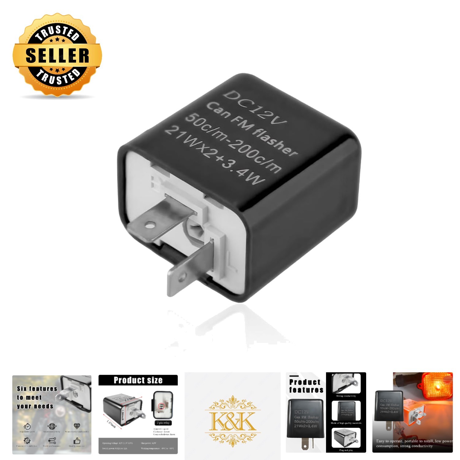 Universal Fit 2-Pin LED Turn Signal Flasher Relay - Enhanced Safety Solution