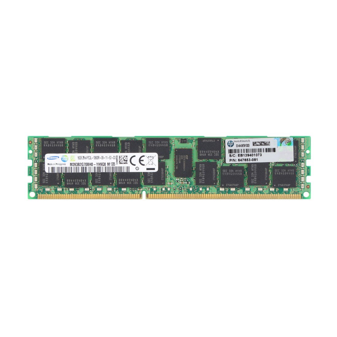 HP 16GB (1x16GB) PC3L-10600R 2Rx4 Server Memory RDIMM 1333MHz DDR3 ECC REG LV