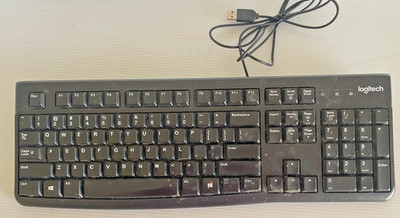 Logitech Wired Keyboard USB Black Model Y-U0009 TESTED
