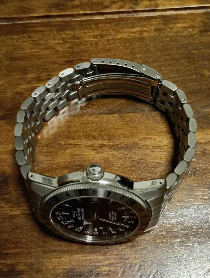 Glycine Airman 2000 GMT 3764 Automatic Pilot's Watch SWISS MADE w/Wooden box - Image 4 of 4