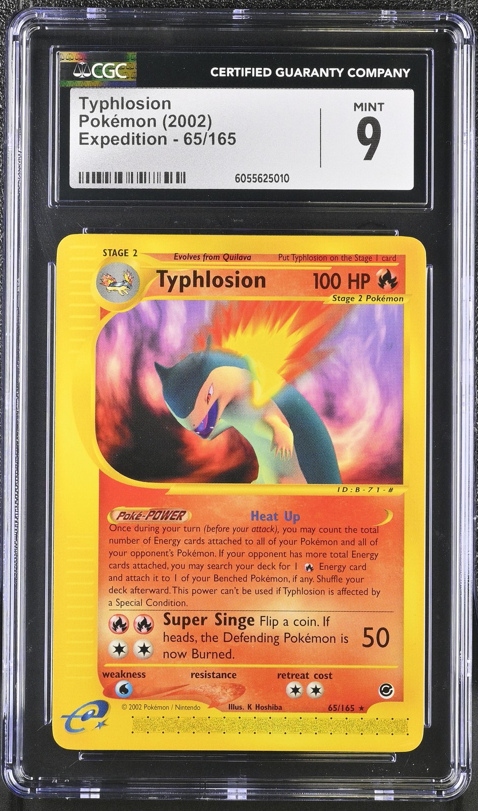 CGC 9 MINT Typhlosion 2002 Expedition 65/165 Pokemon Card psa