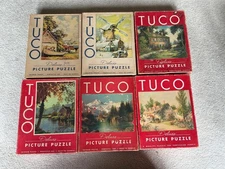 Lot of 6 Vintage TUCO Deluxe Picture Puzzles ALL COMPLETE