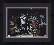 Framed Anquan Boldin Ravens Signed 16x20 Super Bowl XLVII Spotlight Photo w/Insc