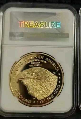 Lotto MONETA 2022 AMERICA ACQUILA LIBERTY 50$ 1 OZ. Fine Gold PLACCATA ORO