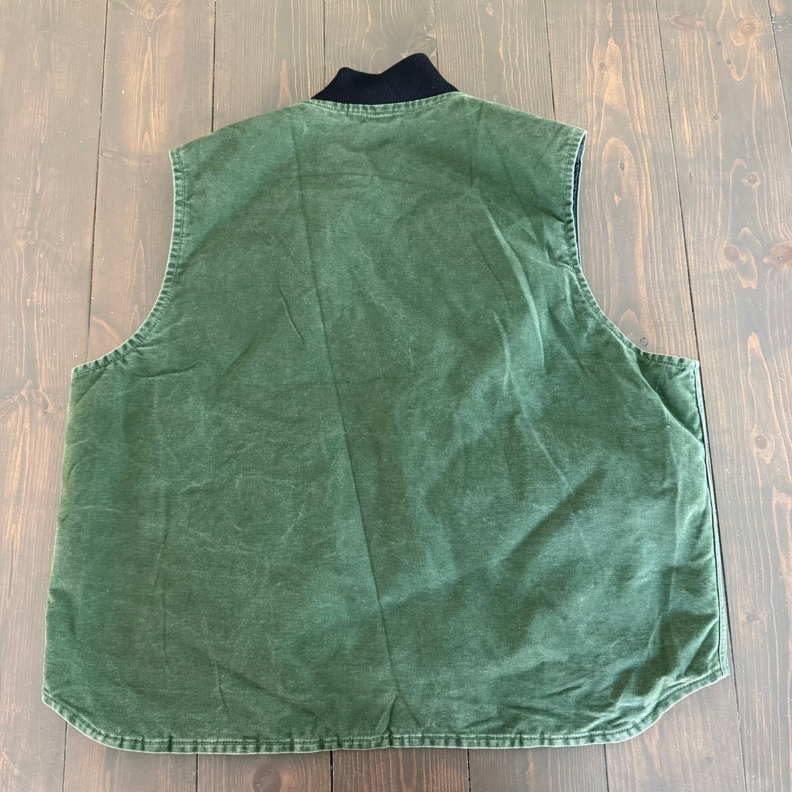 Vintage Carhartt V02 CYP Cypress Green Arctic Quilt-Lined Duck Vest Size 2XL thumbnail 2