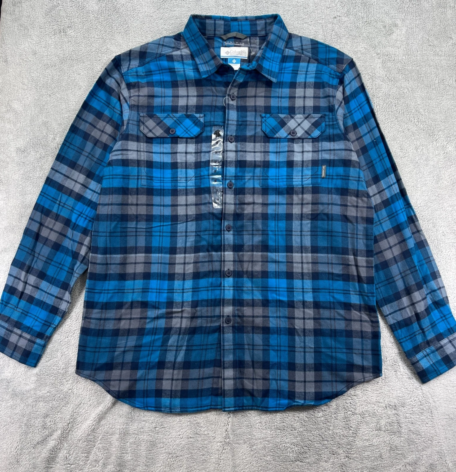 Columbia Omni Wick Flare Gun Flannel III Shirt Mens 1X Multicolor Plaid Cotton