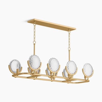 Kohler 29382-CH08-2GL Arendela 8 Light 32 Linear Chandelier Brushed Modern Brass