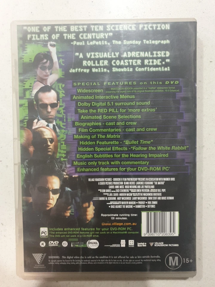 The Matrix (DVD, 1999) - image 2 of 3