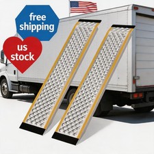 Duty Aluminum Loading Ramps, Anti-Slip Punch Plate Surface, 800LB Capa Heavy 4FT