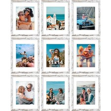 Vittanly 11x14 Picture Frames Set of 9, Shatter Resistant Plexiglass, Display 8x
