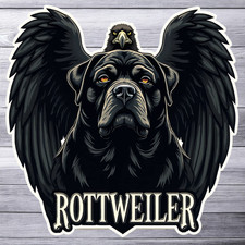 Rottweiler Sticker Vinyl Decal Angel Wings Guard Dog Gothic Pet Art