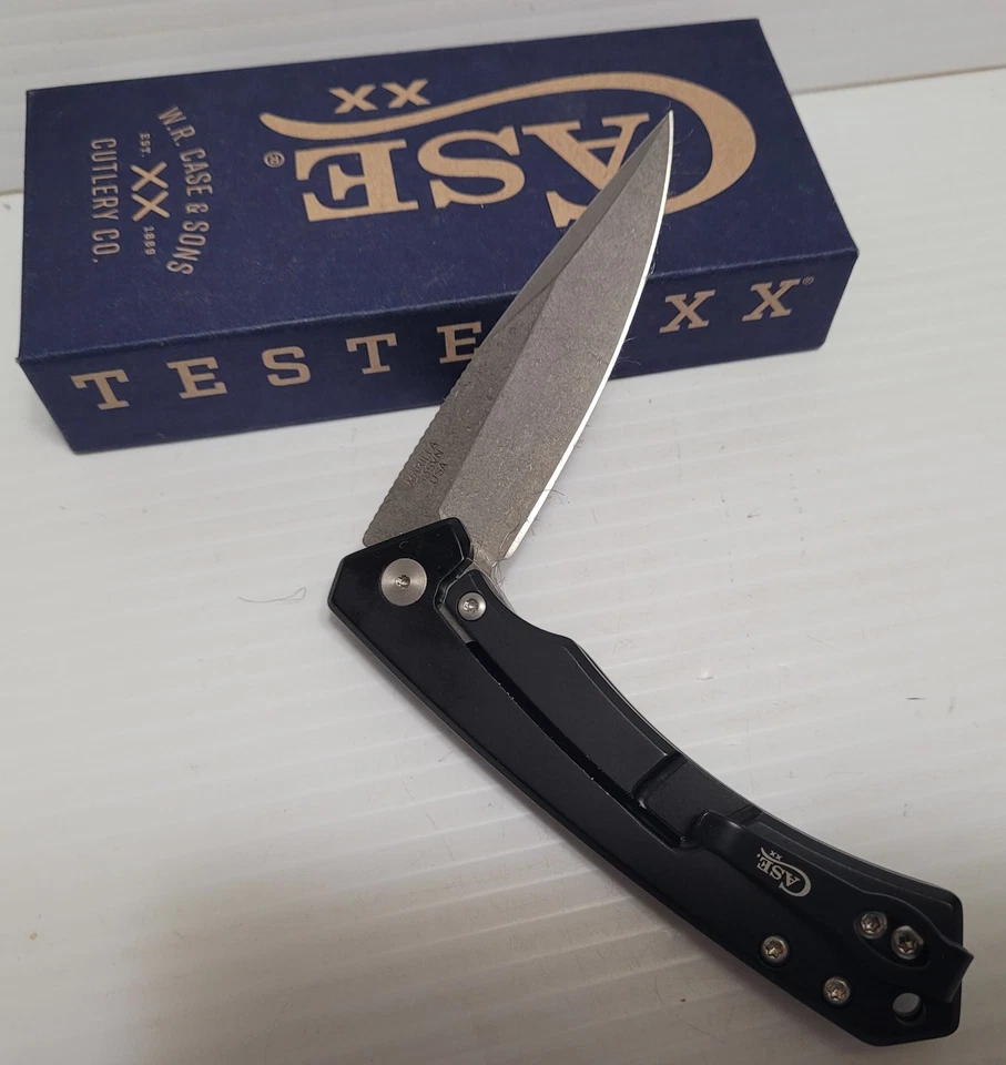 CASE XX S35N BLACK ANODIZED ALUMINUM W/BLACK G-10 INLAY MARILLA POCKET KNIFE - Image 4 of 4