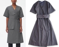 18SS Celine Phoebe Philo era cotton wrap dress gray size 34