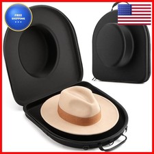 SJXHRFXY Cowboy Hat Travel Case Crush-Proof Waterproof EVA Hat Box Black